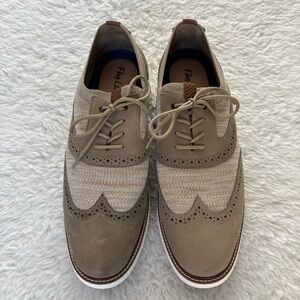 Flag Ltd Taupe Wingtip Derby Shoes size 12 M
